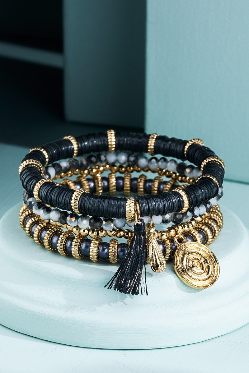 Layered Beaded Bracelet Set