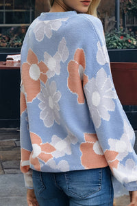 Blue Floral Sweater