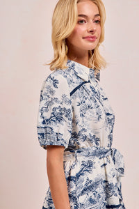 Blue Printed Dress