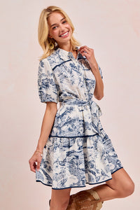 Blue Printed Dress