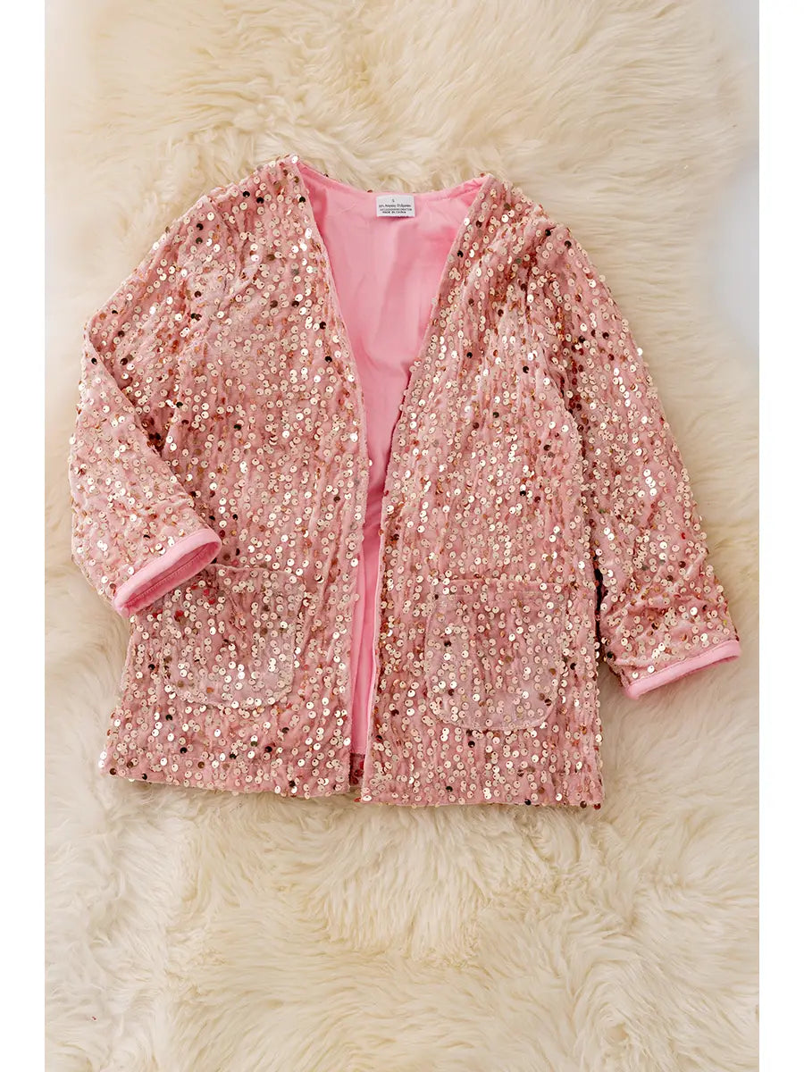 Blush Sequin Cardigan