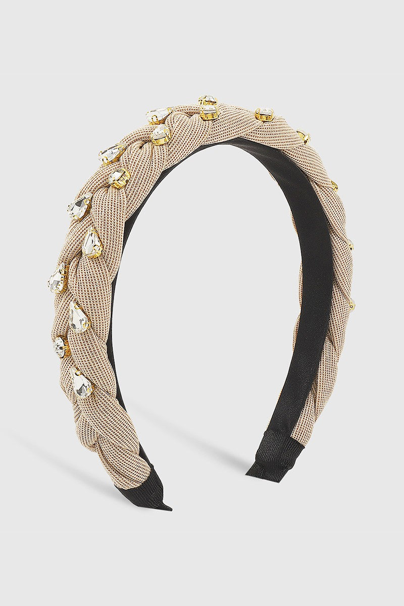 Braided Rhinestone Headband