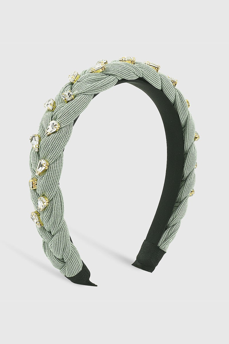 Braided Rhinestone Headband