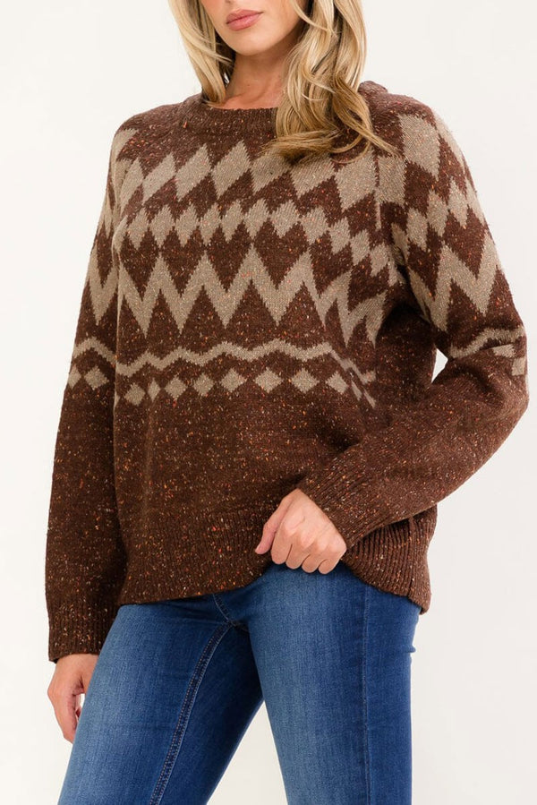 Color Block Pullover Sweater