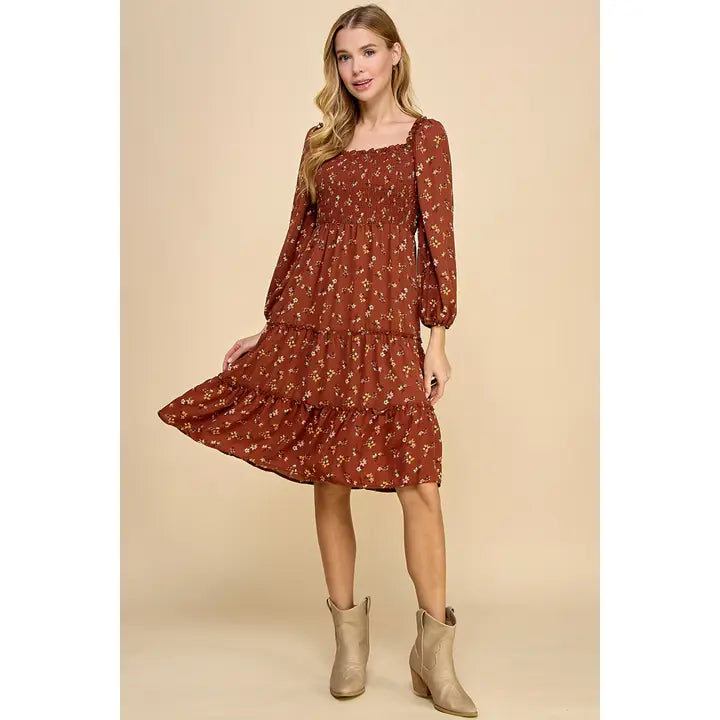 Brown Smocked Dress
