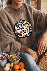 Drop Shoulder Pumpkin Sweatshirt