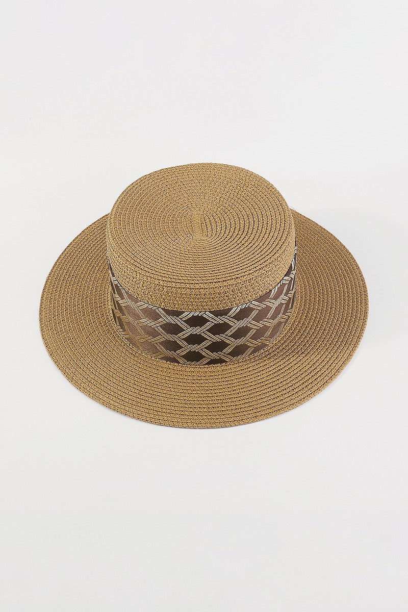 Panama Hat Brown Trim