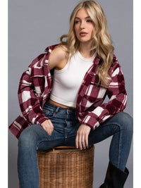Burgandy Fleece Shacket
