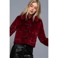 Burgandy Fur Jacket