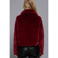 Burgandy Fur Jacket
