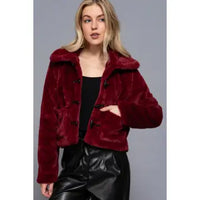 Burgandy Fur Jacket