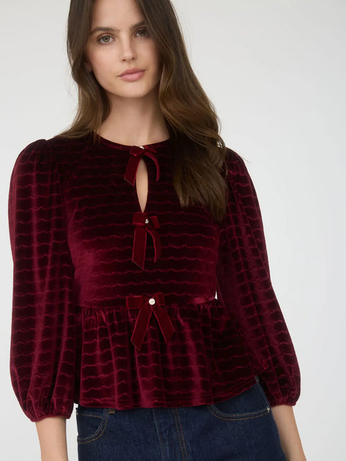 Velvet Bow Blouse