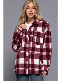 Burgandy Fleece Shacket