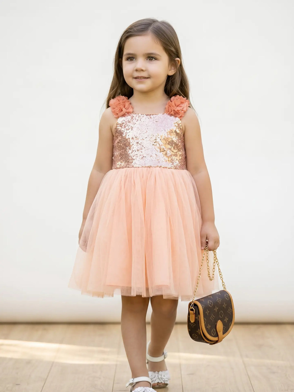 Coral Sequin Dress