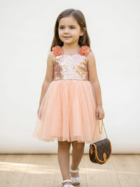 Coral Sequin Dress