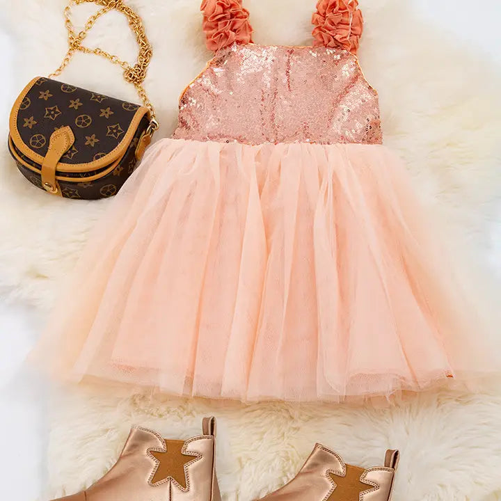 Coral Sequin Dress
