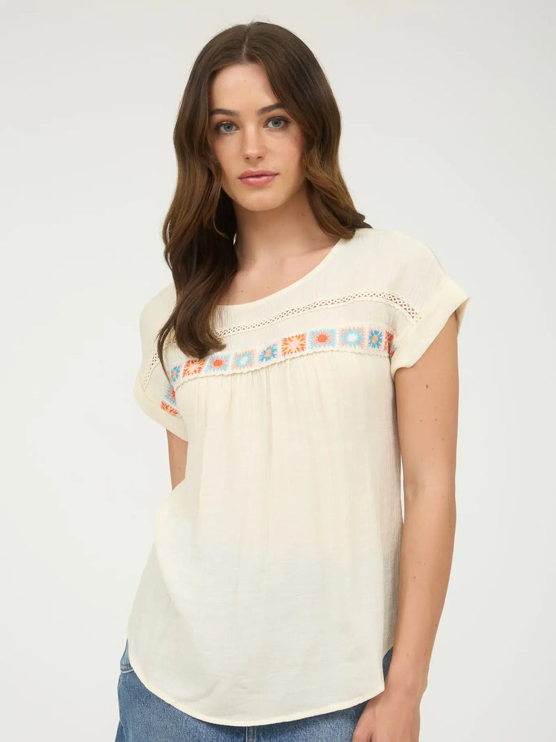 Crochet Floral Tee