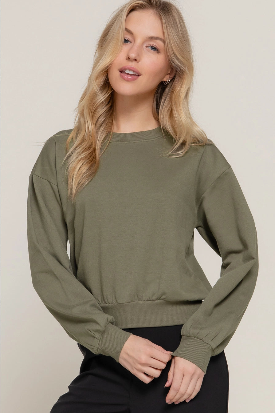 Olive Crop Sweatshirt