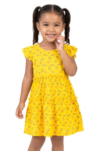 Floral Dress w/ Ruffle Sleeves
