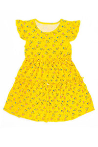 Floral Dress w/ Ruffle Sleeves