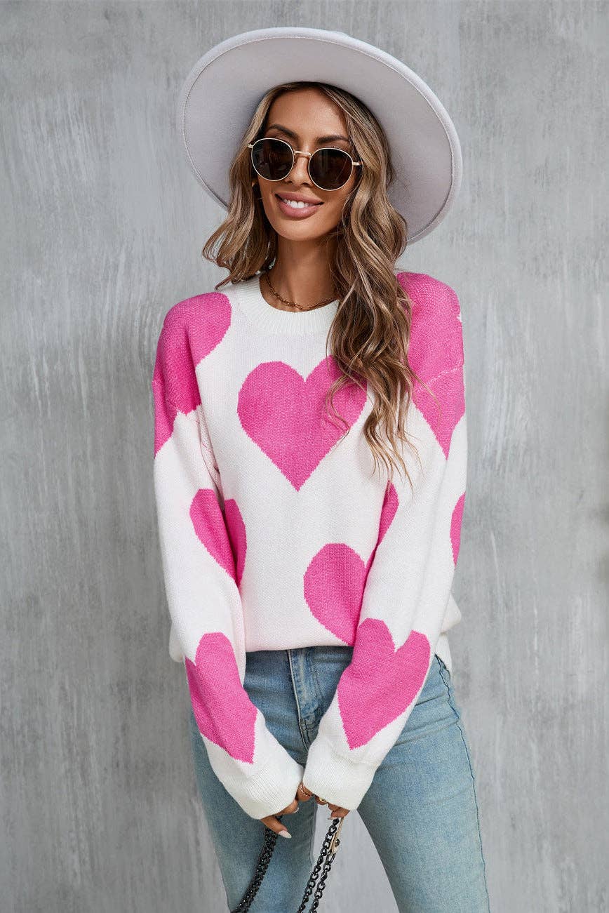 Valentine Heart Knit Sweater
