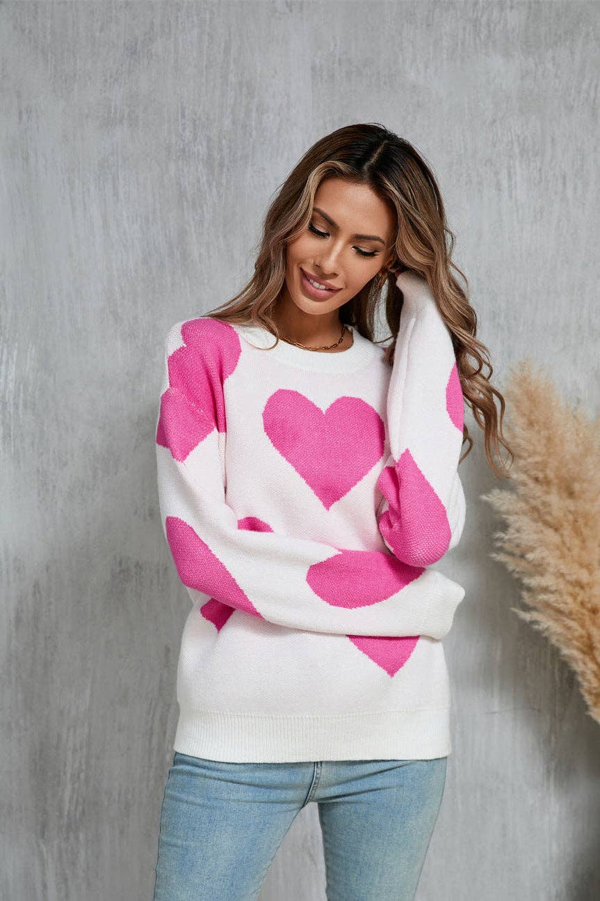 Valentine Heart Knit Sweater
