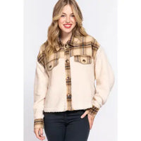 Faux Fur Plaid Jacket