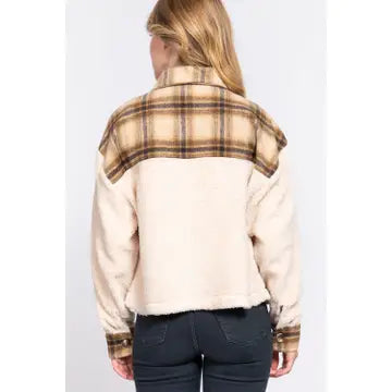 Faux Fur Plaid Jacket