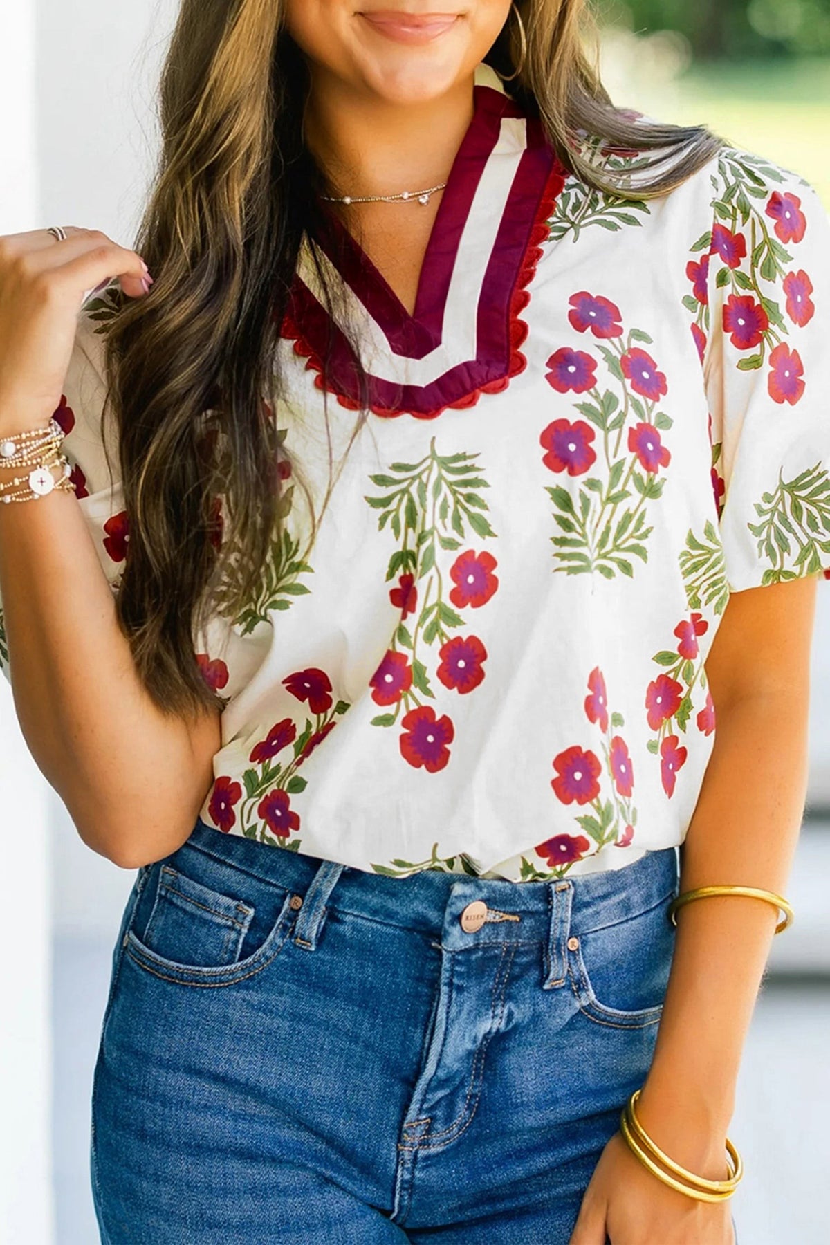 Fuchsia Boho Blouse
