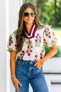 Fuchsia Boho Blouse