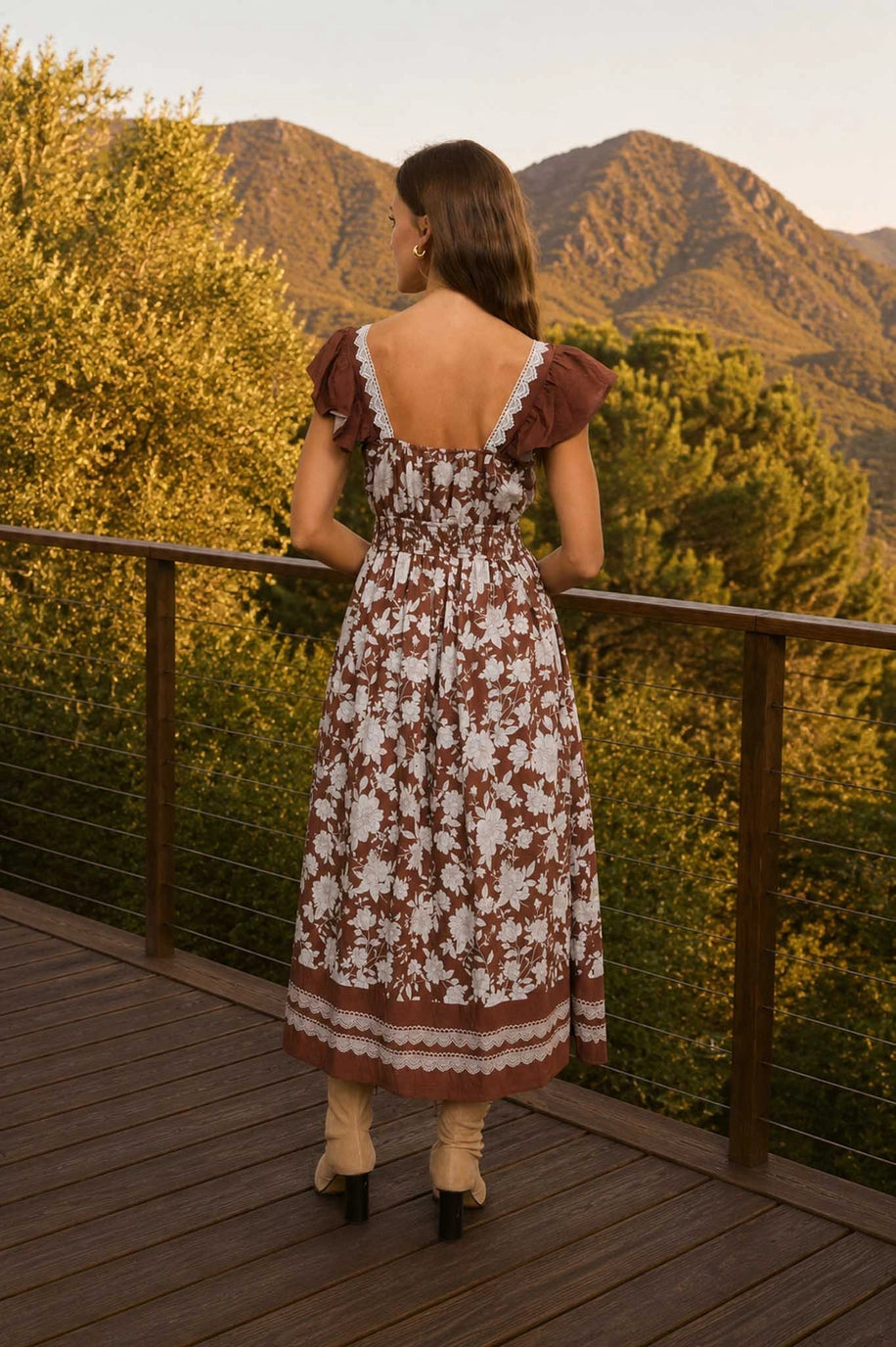 Floral Smocked Midi Dress
