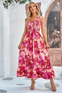 Tie-Shoulder Floral Dress