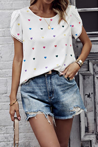 Heart Print Blouse
