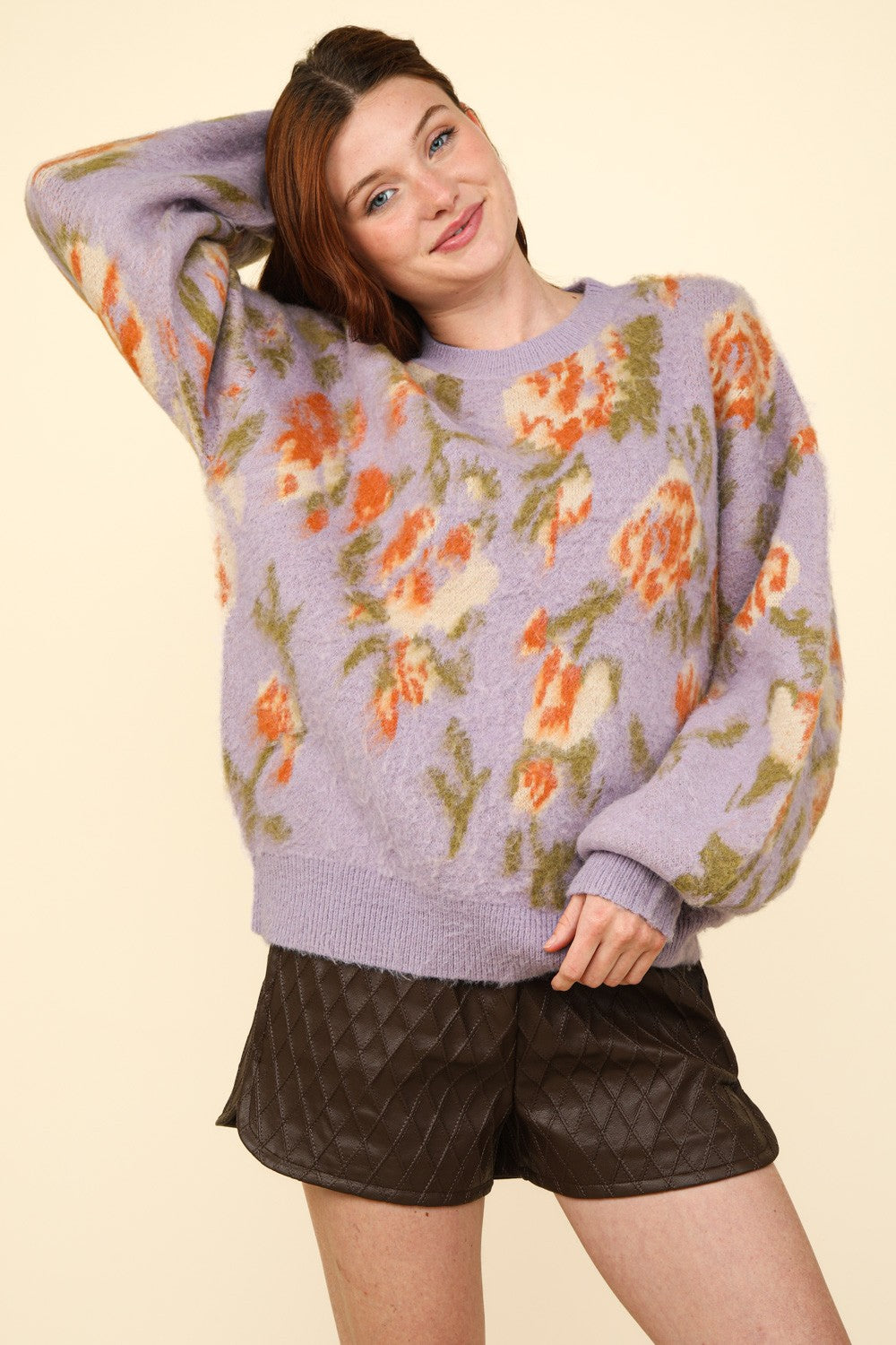 Lilac Floral Sweater