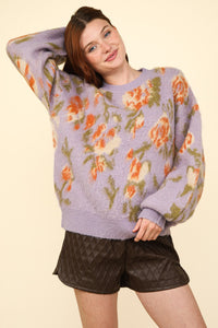 Lilac Floral Sweater