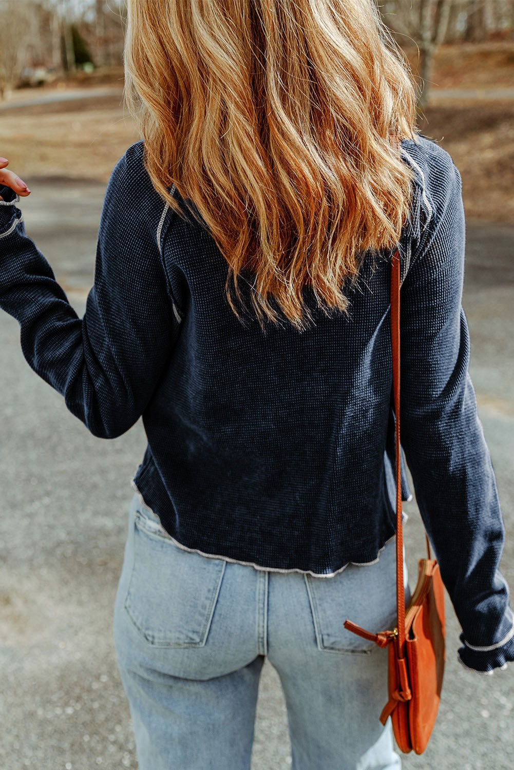 Navy Waffle Shirt