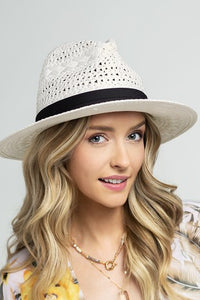 Panama Hat With Black Ribbon