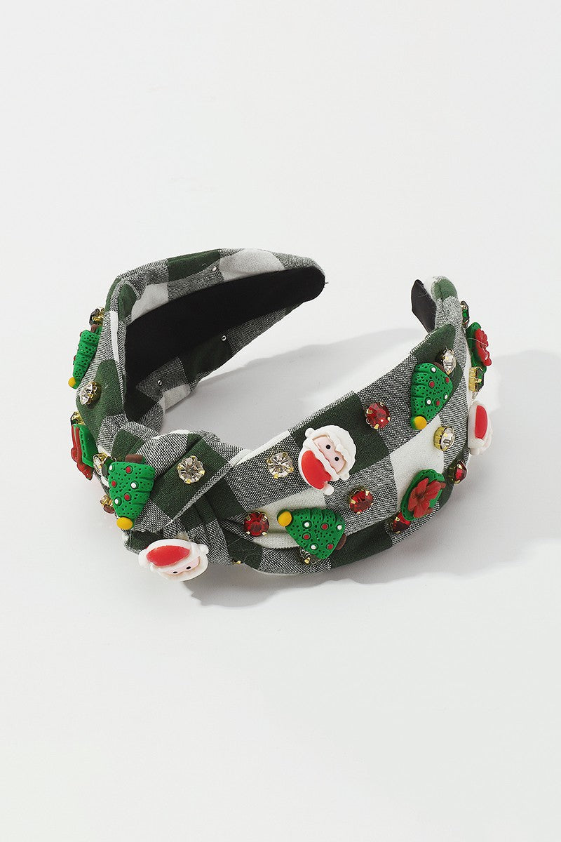 Santa Plaid Headband