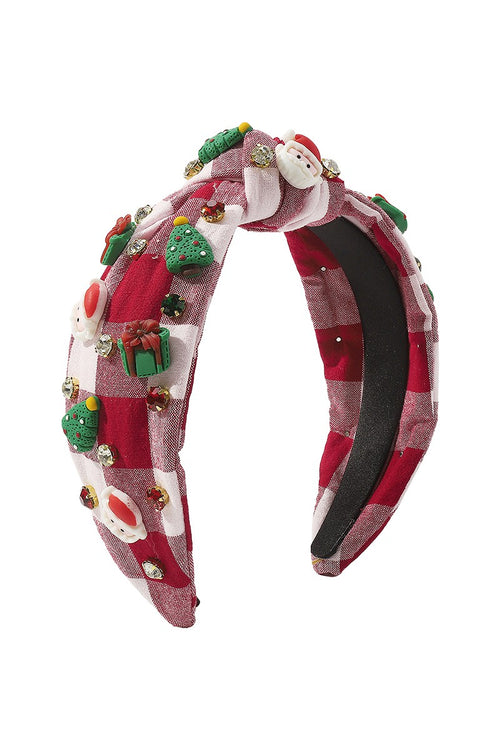 Santa Plaid Headband