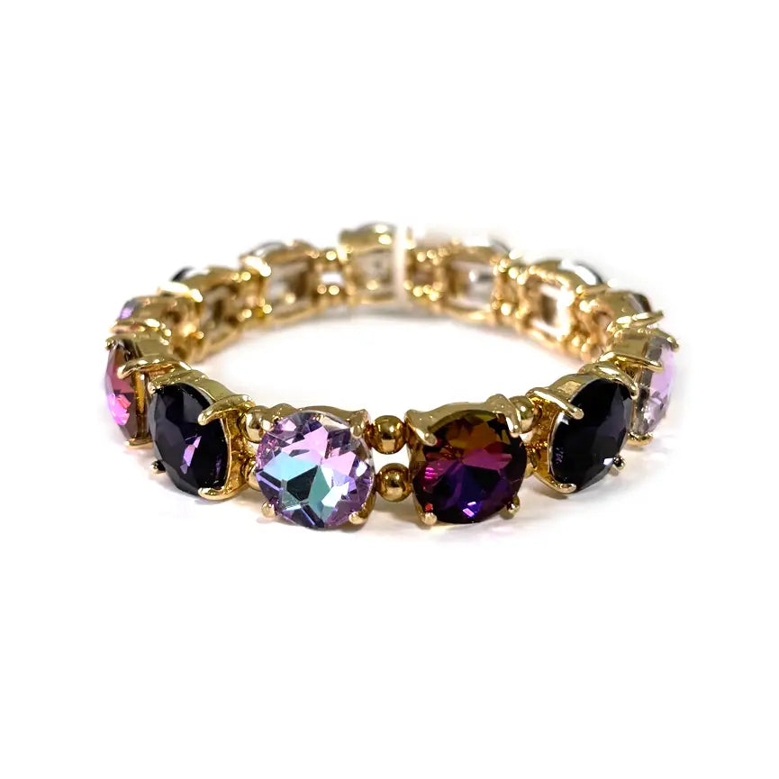 Purple Crystal Stretch Bracelet