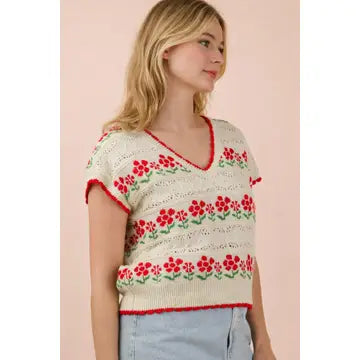 Floral Knit Top