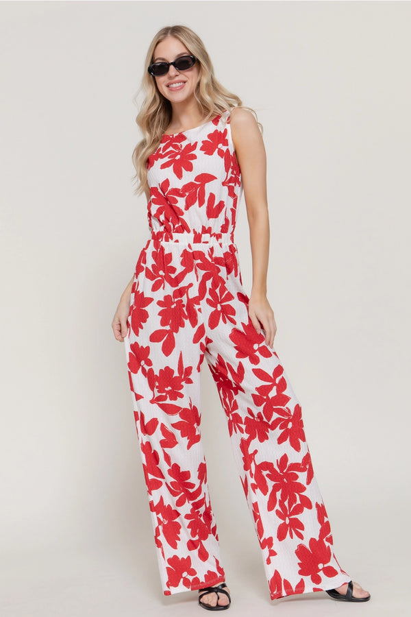 Red Knit Jumpsuit
