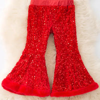 Sequin Bell Pants With Fur
