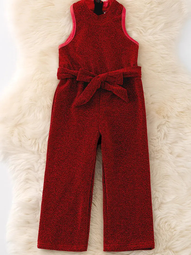 Red Shimmer Jumpsuit