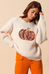Sequin Pumpkin Sweater