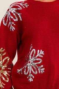 Sequin Snowflake Sweater