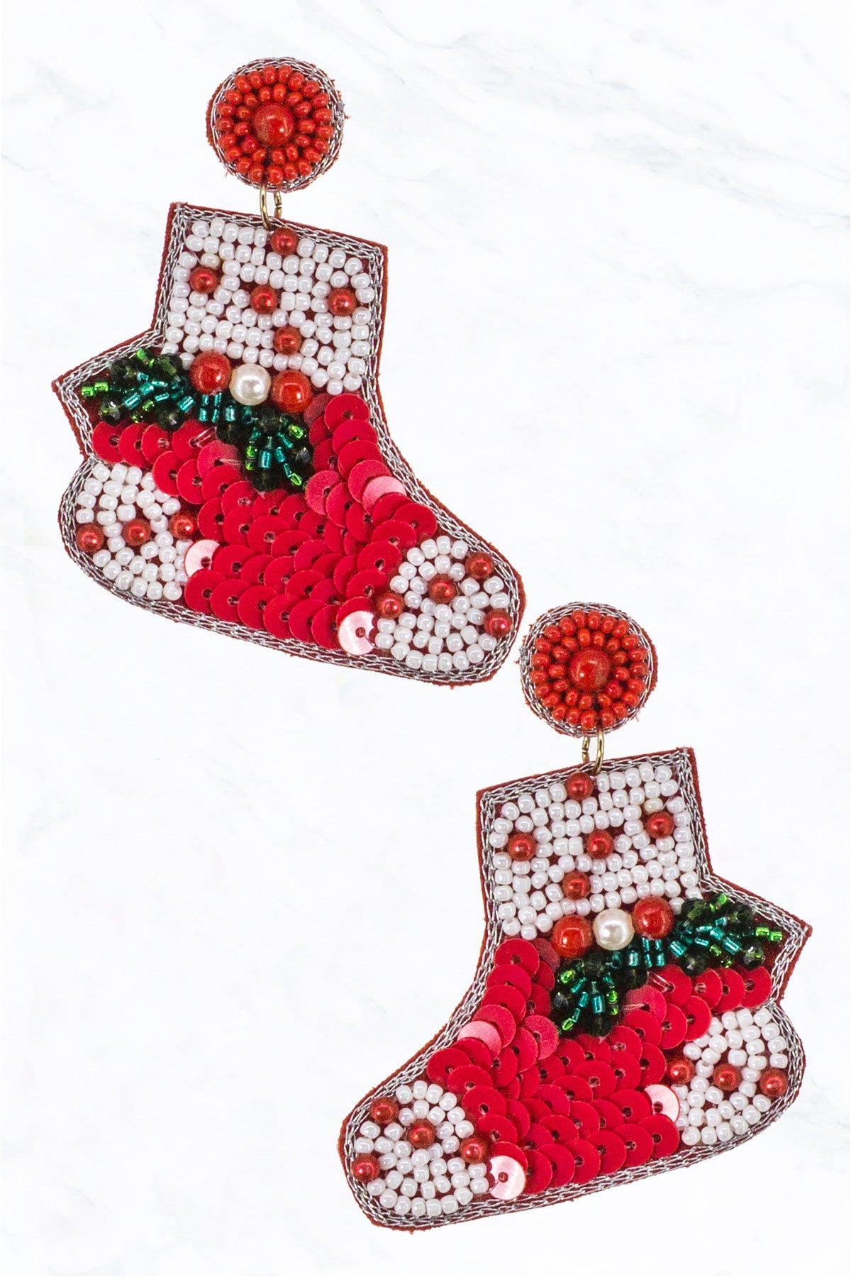Beaded Stocking Earrings