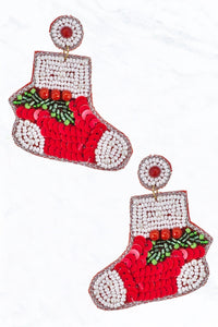 Beaded Stocking Earrings