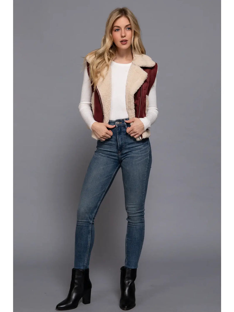 Faux Suede Fur Vest