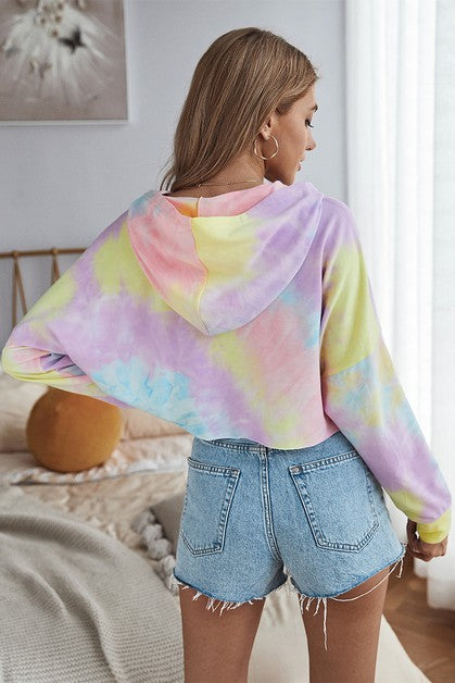 Tie Dye Crop Hoodie